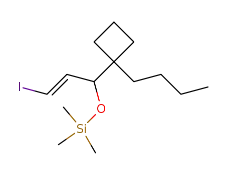 Molecular Structure of 63295-67-0 (Silane, [[1-(1-butylcyclobutyl)-3-iodo-2-propenyl]oxy]trimethyl-, (E)-)