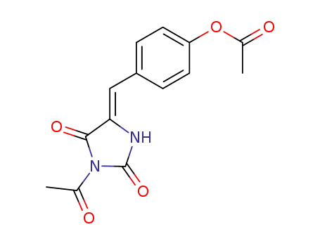 Molecular Structure of 14395-05-2 (3-Acetyl-5-(4-acetoxy-benzyliden)-hydantoin)