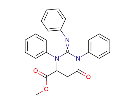 Molecular Structure of 56630-79-6 (Hexahydro-6-oxo-1,3-diphenyl-2-(phenylimino)-4-pyrimidinecarboxylic acid methyl ester)
