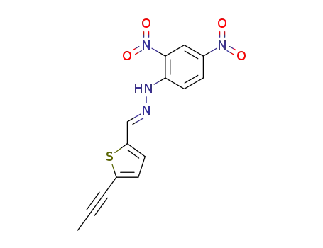 Molecular Structure of 56588-22-8 (5-(1-Propynyl)-2-thiophenecarbaldehyde 2,4-dinitrophenyl hydrazone)