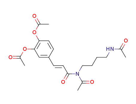 Molecular Structure of 56818-05-4 (N-Acetyl-N-[4-(acetylamino)butyl]-3-[3,4-bis(acetyloxy)phenyl]propenamide)