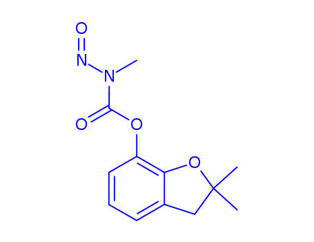 Carbamic acid,methylnitroso-, 2,3-dihydro-2,2-dimethyl-7-benzofuranyl ester (9CI)