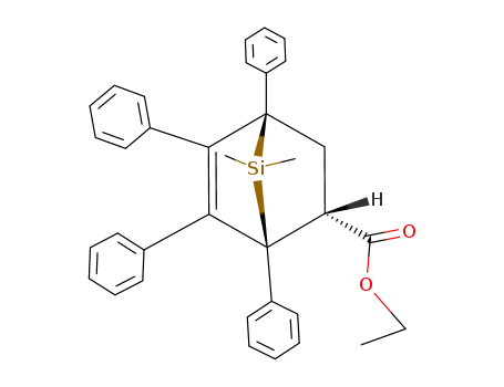 Molecular Structure of 56805-07-3 (7,7-Dimethyl-1,4,5,6-tetraphenyl-7-silabicyclo[2.2.1]hept-5-ene-2-carboxylic acid ethyl ester)