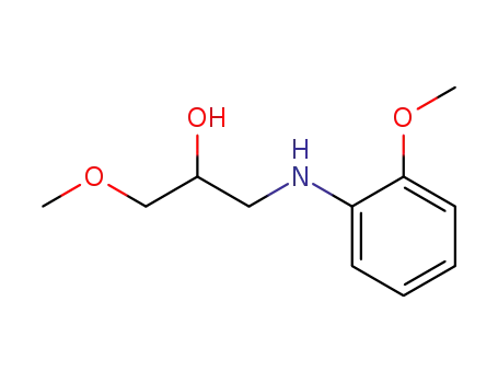 Molecular Structure of 56966-39-3 (1-METHOXY-3-(2-METHOXY-PHENYLAMINO)-PROPAN-2-OL)