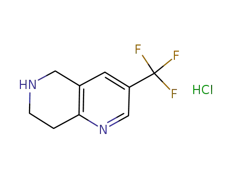 Molecular Structure of 741736-95-8 (3-(trifluoromethyl)-5,6,7,8-tetrahydro-1,6-naphthyridine hydrochloride)