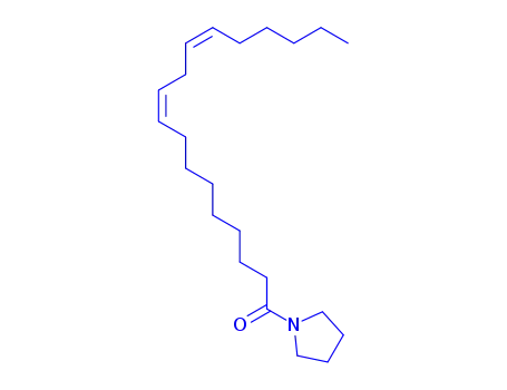 Molecular Structure of 56630-36-5 (1-(1-Oxo-9,12-octadecadienyl)pyrrolidine)