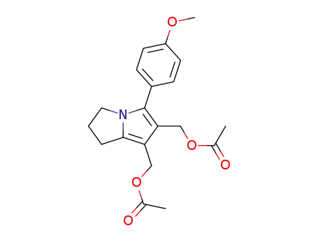 Molecular Structure of 62523-05-1 ([5-(4-methoxyphenyl)-2,3-dihydro-1H-pyrrolizine-6,7-diyl]dimethanediyl diacetate)