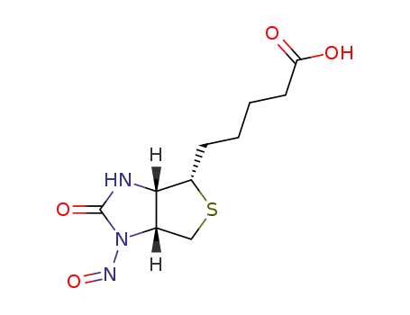 Molecular Structure of 56859-26-8 (5-[(3aS,4S,6aR)-1-nitroso-2-oxohexahydro-1H-thieno[3,4-d]imidazol-4-yl]pentanoic acid)