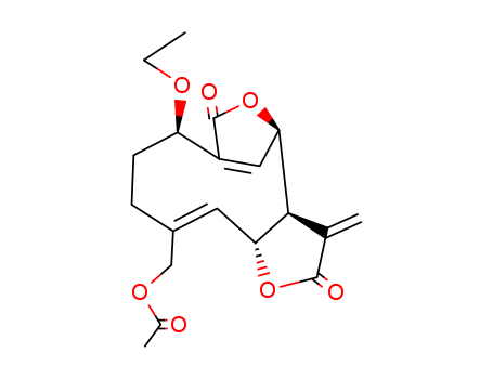 6H-4,7-Methenofuro[3,2-c]oxacycloundecin-2,6(3H)-dione,11-[(acetyloxy)methyl]-8-ethoxy-3a,4,8,9,10,12a-hexahydro-3-methylene-,(3aS,4R,8R,11E,12aR)- cas  56650-63-6