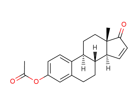 Molecular Structure of 59169-10-7 (17-oxoestra-1,3,5<sup>(10)</sup>,15-tetraen-3-yl acetate)