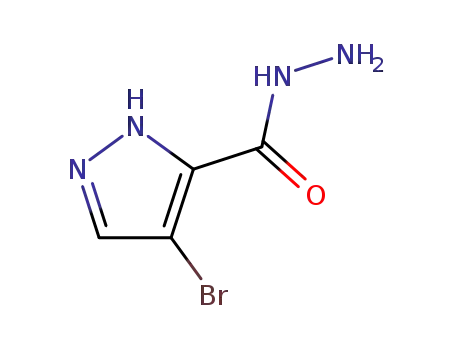 Molecular Structure of 56976-82-0 (1H-pyrazole-5-carboxylic acid, 4-bromo-, hydrazide)