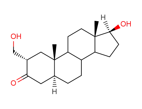 Molecular Structure of 566-52-9 ((2alpha,5alpha,17beta)-17-hydroxy-2-(hydroxymethyl)androstan-3-one)