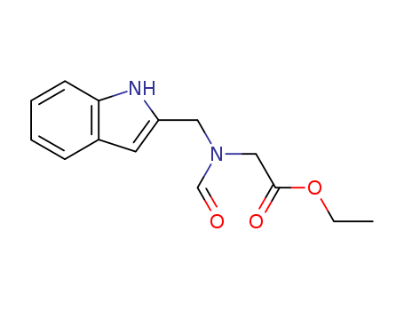 Molecular Structure of 137937-04-3 (Glycine, N-formyl-N-(1H-indol-2-ylmethyl)-, ethyl ester)