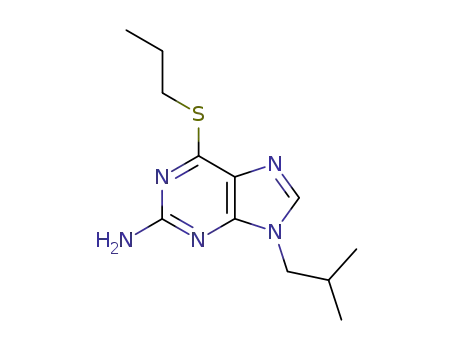 Molecular Structure of 56964-85-3 (9-(2-methylpropyl)-6-propylsulfanyl-purin-2-amine)