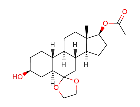 Molecular Structure of 892848-49-6 (17β-acetoxy-6,6-ethylenedioxy-3β-hydroxy-19-nor-5α-androstane)