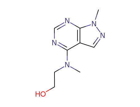 Molecular Structure of 6266-71-3 (2-[methyl(1-methyl-1H-pyrazolo[3,4-d]pyrimidin-4-yl)amino]ethanol)