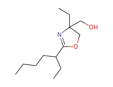 Molecular Structure of 24498-17-7 (2-(1-ethyl-pentyl)-4-ethyl-4-hydroxymethyl-4,5-dihydro-oxazol)