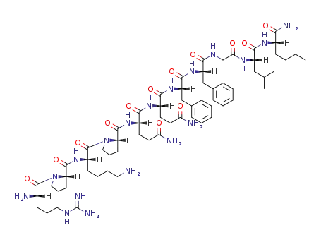 Molecular Structure of 57462-42-7 (ARG-PRO-LYS-PRO-GLN-GLN-PHE-PHE-GLY-LEU-NLE-NH2)