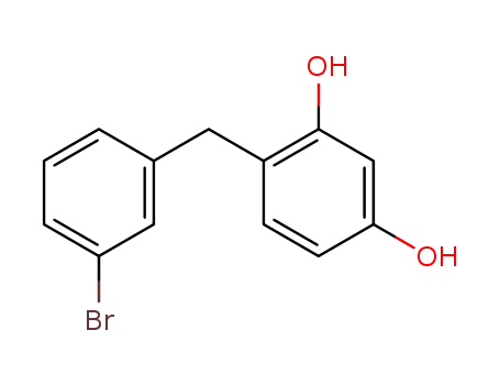Molecular Structure of 6280-40-6 (4-(3-bromobenzyl)benzene-1,3-diol)
