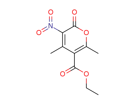 Molecular Structure of 6272-87-3 (ethyl 4,6-dimethyl-3-nitro-2-oxo-2H-pyran-5-carboxylate)