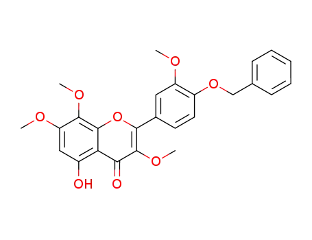 Molecular Structure of 742077-67-4 (2-(4-benzyloxy-3-methoxy-phenyl)-5-hydroxy-3,7,8-trimethoxy-chromen-4-one)