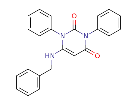 Molecular Structure of 5759-66-0 (6-(benzylamino)-1,3-diphenylpyrimidine-2,4(1H,3H)-dione)