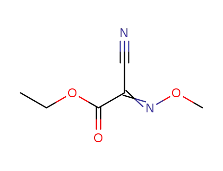 Molecular Structure of 70791-59-2 (Acetic acid, cyano(methoxyimino)-, ethyl ester)