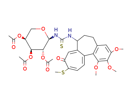Thiourea,N-[5,6,7,9-tetrahydro-1,2,3-trimethoxy-10-(methylthio)-9-oxobenzo[a]heptalen-7-yl]-N'-(2,3,4-tri-O-acetyl-a-L-arabinopyranosyl)-, (S)- (9CI) cas  57165-44-3