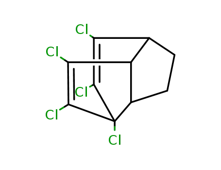 Molecular Structure of 57206-19-6 (1,2,3,7,8-Pentachloro-1,3a,4,5,6,6a-hexahydro-1,4-ethenopentalene)