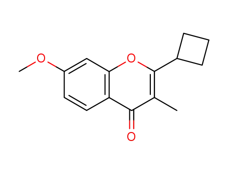 Molecular Structure of 62811-53-4 (2-cyclobutyl-7-methoxy-3-methyl-4H-chromen-4-one)