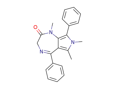 Molecular Structure of 57435-87-7 (1,6,7-trimethyl-5,8-diphenyl-3,7-dihydropyrrolo[3,4-e][1,4]diazepin-2(1H)-one)