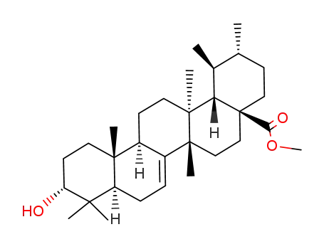 Molecular Structure of 62653-90-1 (3α-Hydroxy-D:C-friedours-7-en-28-oic acid methyl ester)