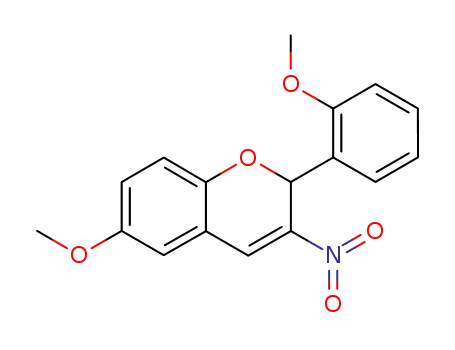 Molecular Structure of 57543-98-3 (2H-1-BENZOPYRAN, 6-METHOXY-2-(2-METHOXYPHENYL)-3-NITRO-)