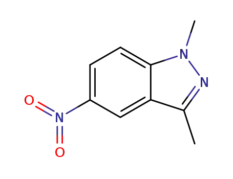 Molecular Structure of 5757-84-6 (1,3-dimethyl-5-nitro-1H-indazole)