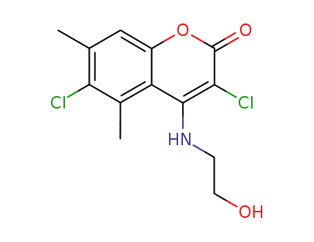 2H-1-Benzopyran-2-one,3,6-dichloro-4-[(2-hydroxyethyl)amino]-5,7-dimethyl- cas  5207-33-0