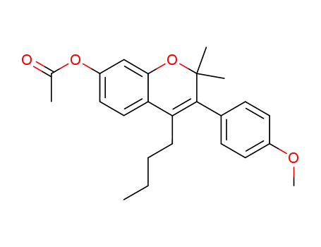 Molecular Structure of 5218-95-1 (4-butyl-3-(4-methoxyphenyl)-2,2-dimethyl-2H-chromen-7-yl acetate)