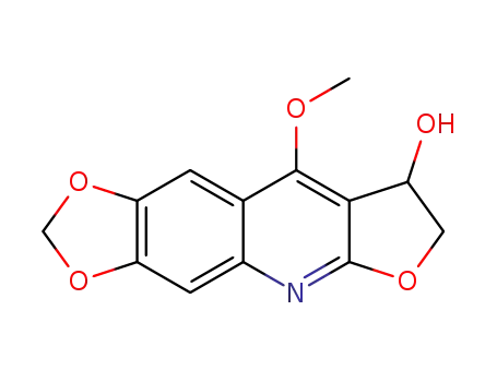 Molecular Structure of 74120-87-9 (2,3-Dihydro-3-hydroxy-4-methoxy-6,7-methylenedioxyfuro<2,3-b>quinoline)