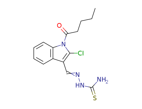 Hydrazinecarbothioamide,2-[[2-chloro-1-(1-oxopentyl)-1H-indol-3-yl]methylene]- cas  57989-64-7