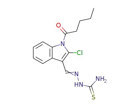 Molecular Structure of 57989-64-7 (2-chloro-1-pentanoyl-1H-indole-3-carbaldehyde thiosemicarbazone)