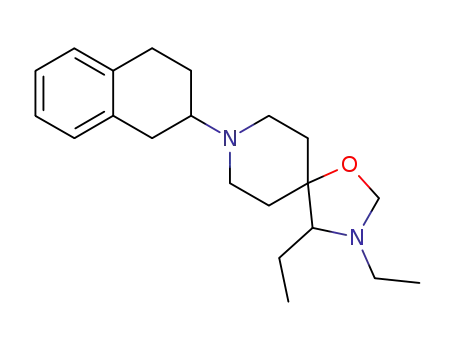 Molecular Structure of 52109-31-6 (3',4'-Diethyl-1-(1,2,3,4-tetrahydronaphthalen-2-yl)spiro[piperidine-4,5'-oxazolidine])