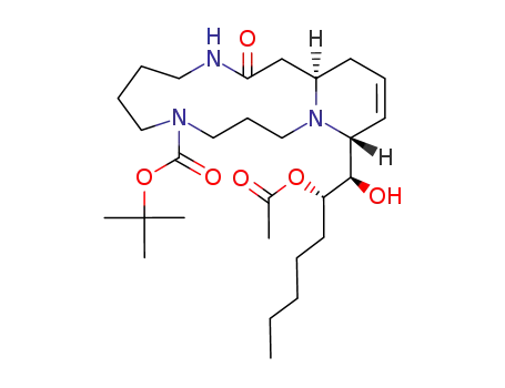 (4R,15aR)-4-((1R,2S)-2-Acetoxy-1-hydroxy-heptyl)-14-oxo-1,4,6,7,9,10,11,12,13,14,15,15a-dodecahydro-5H-4a,8,13-triaza-benzocyclotridecene-8-carboxylic acid tert-butyl ester