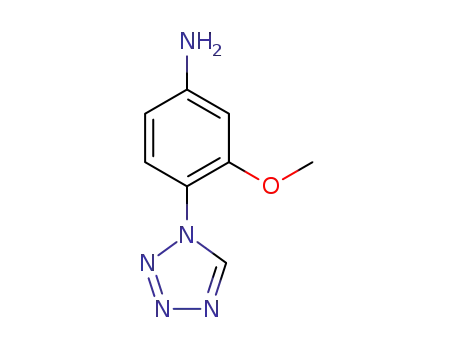 Molecular Structure of 524040-12-8 (3-Methoxy-4-tetrazol-1-yl-phenylamine)