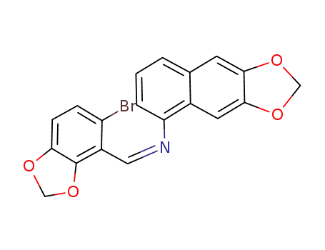 Molecular Structure of 93666-98-9 (N-(6'-bromo-2',3'-methylenedioxybenzal)-6,7-methylenedioxy-1-naphthylamine)