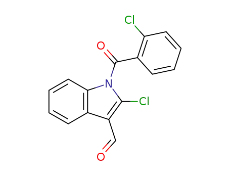 Molecular Structure of 57989-35-2 (2-chloro-1-(2-chlorobenzoyl)-1H-indole-3-carbaldehyde)