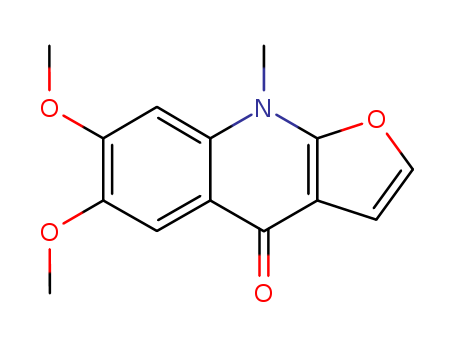 Furo[2,3-b]quinolin-4 (9H)-one, 6,7-dimethoxy-9-methyl- cas  523-15-9