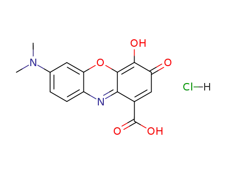 Molecular Structure of 6637-68-9 (4-hydroxy-7-dimethylamino-1-carboxyphenoxazin chloride)