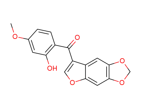 Molecular Structure of 52250-32-5 (furo[2,3-f][1,3]benzodioxol-7-yl(2-hydroxy-4-methoxyphenyl)methanone)