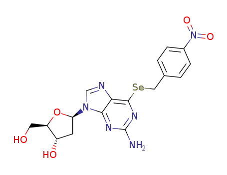 Molecular Structure of 52192-40-2 (9-(2-deoxypentofuranosyl)-6-[(4-nitrobenzyl)selanyl]-9H-purin-2-amine)