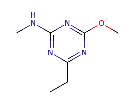 Molecular Structure of 5248-45-3 (4-ethyl-6-methoxy-N-methyl-1,3,5-triazin-2-amine)