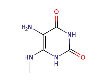 Molecular Structure of 80277-74-3 (2,4(1H,3H)-Pyrimidinedione, 5-amino-6-(methylamino)-)